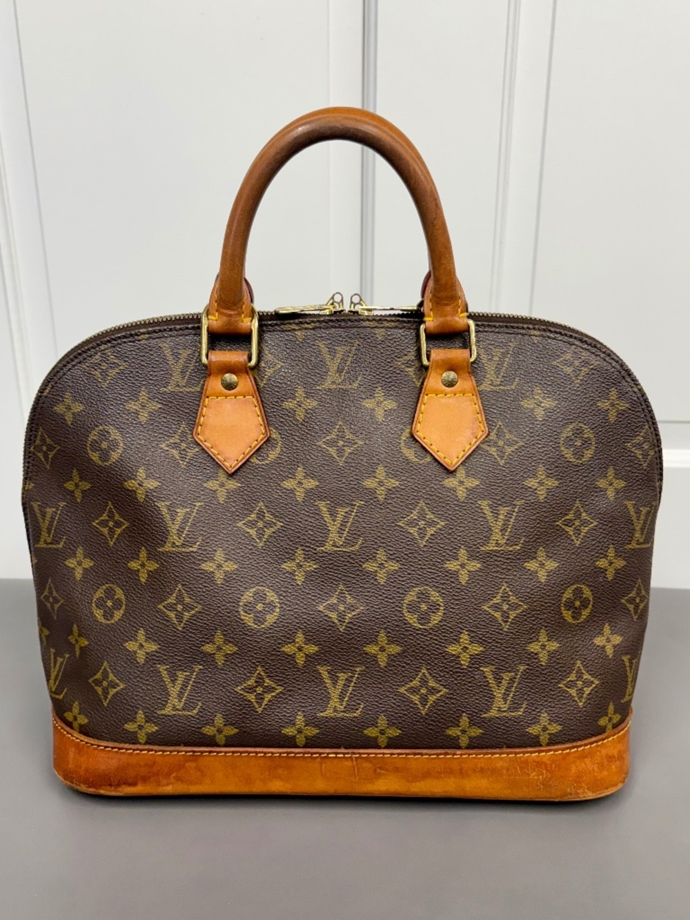 Louis Vuitton Alma Monogram Canvas & Vachetta Leather